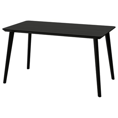 LISABO Table, black/ash veneer, 140x78 cm