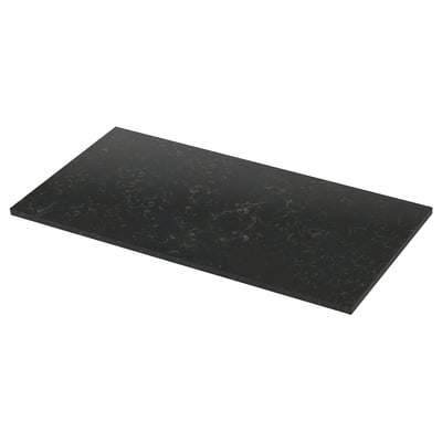LOCKEBO Custom made worktop, black marble effect/glass composite, 1 m²x4.0 cm