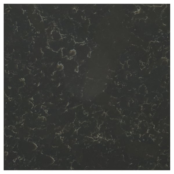Black LOCKEBO recycled glass worktop with golden veining, smooth & stain-resistant.
