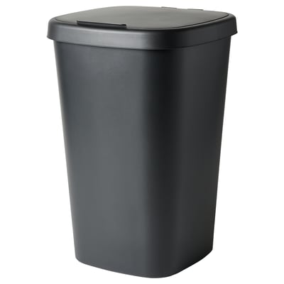 LÖVKVAST Bin with lid, black, 50 l