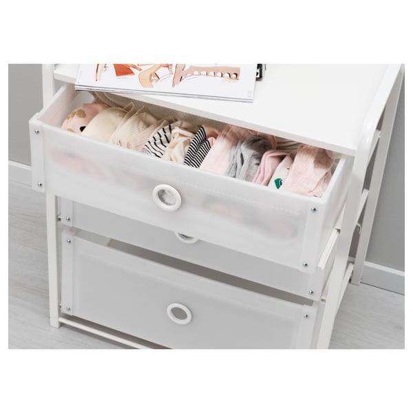 LOTE Chest of 3 drawers, white, 55x36x62 cm