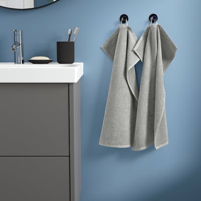 LUDDVIAL Hand towel, grey, 40x60 cm