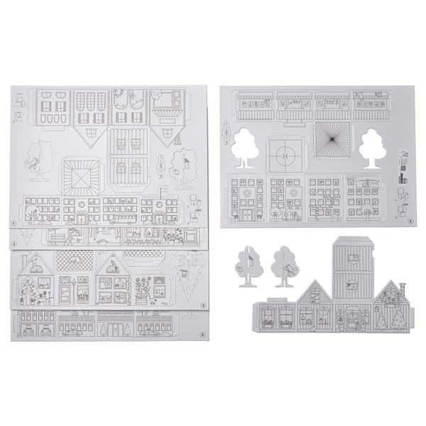 MÅLA 10-pc cardboard town template set