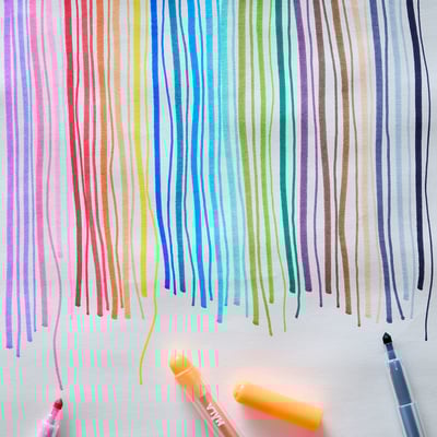 MÅLA Felt-tip pen, mixed colours