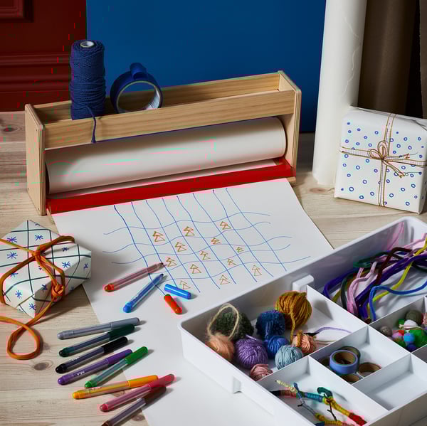 MÅLA Paper roll holder with storage