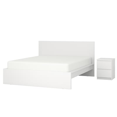 MALM Bedroom furniture, set of 2, white, Full/Double