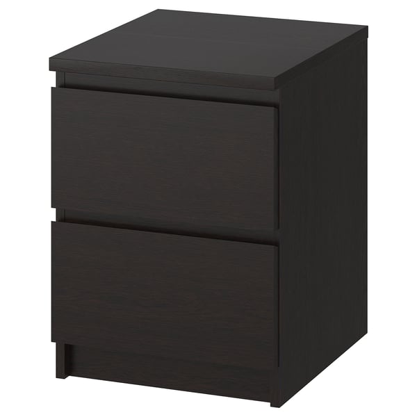 MALM Chest of 2 drawers, black-brown, 40x55 cm