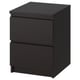 MALM Chest of 2 drawers, black-brown, 40x55 cm