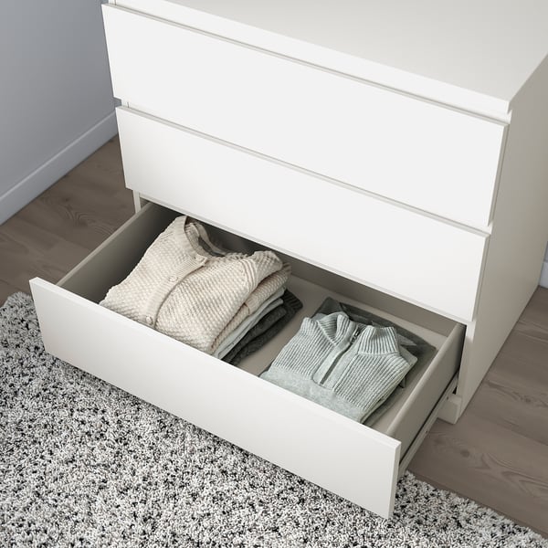 MALM Chest of 3 drawers, white, 80x78 cm