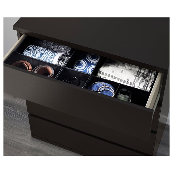 MALM Chest of 4 drawers, black-brown, 80x100 cm