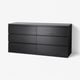 MALM Chest of 6 drawers, black-brown, 160x78 cm