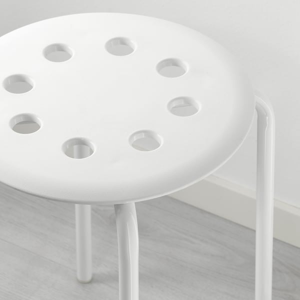MARIUS Stool, white, 45 cm