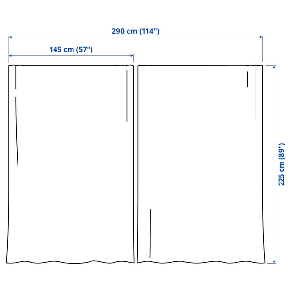MATILDA Sheer curtains, 1 pair, white/with heading tape, 145x225 cm
