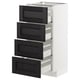 METOD Base cab 4 frnts/4 drawers, white Maximera/Lerhyttan black stained, 40x37x80 cm