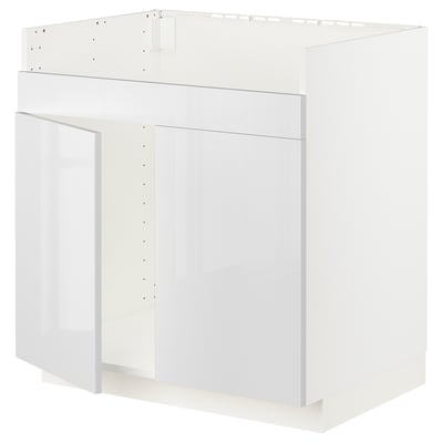 METOD Base cab f HAVSEN double bowl sink, white/Ringhult white, 80x60x80 cm