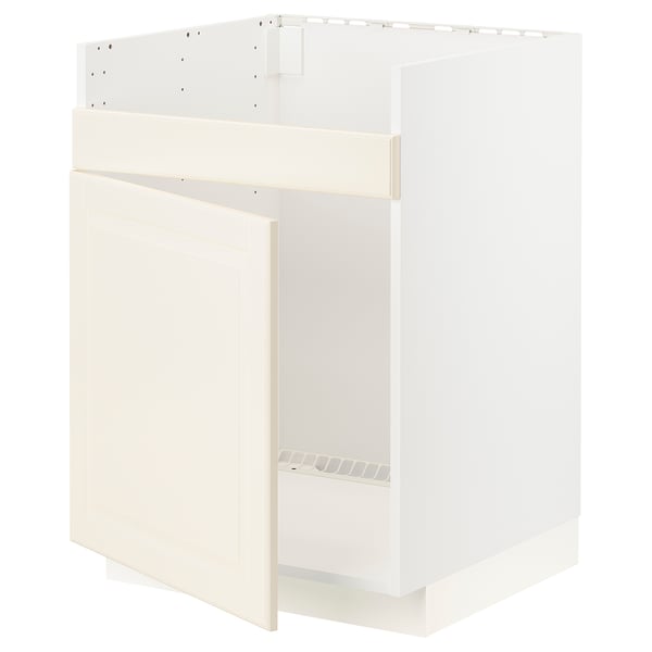 METOD Base cab f HAVSEN single bowl sink, white/Bodbyn off-white, 60x60x80 cm