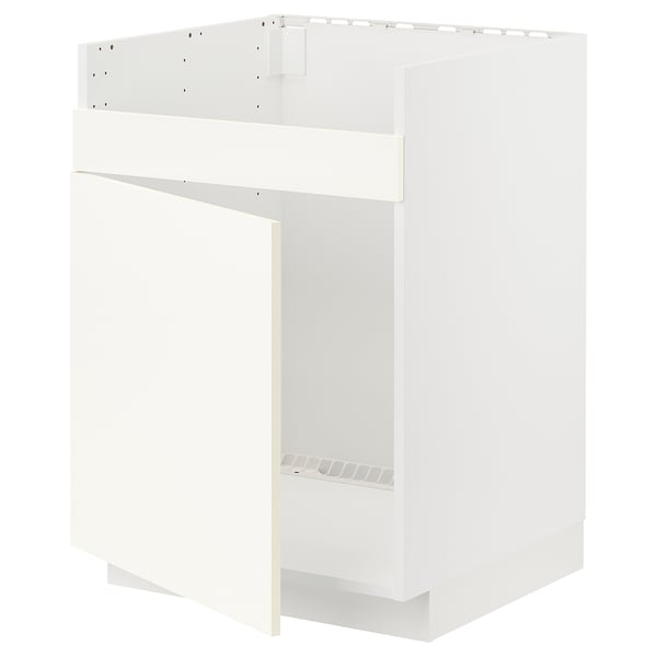 METOD Base cab f HAVSEN single bowl sink, white/Vallstena white, 60x60x80 cm