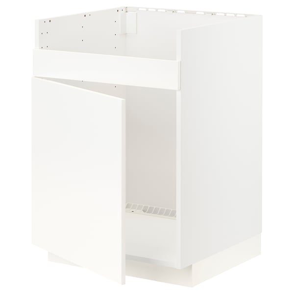 METOD Base cab f HAVSEN single bowl sink, white/Veddinge white, 60x60x80 cm