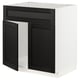 METOD Base cabinet f sink w 2 doors/front, white/Lerhyttan black stained, 80x60x80 cm