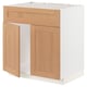 METOD Base cabinet f sink w 2 doors/front, white/Vedhamn oak, 80x60x80 cm