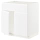 METOD Base cabinet f sink w 2 doors/front, white/Voxtorp matt white, 80x60x80 cm