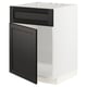 METOD Base cabinet f sink w door/front, white/Lerhyttan black stained, 60x60x80 cm
