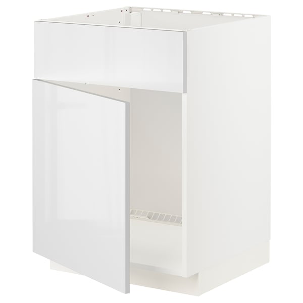 METOD Base cabinet f sink w door/front, white/Ringhult white, 60x60x80 cm