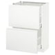 METOD Base cabinet with 2 drawers, white Maximera/Voxtorp matt white, 60x37x80 cm