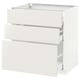 METOD Base cabinet with 3 drawers, white Maximera/Veddinge white, 80x60x80 cm