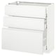 METOD Base cabinet with 3 drawers, white Maximera/Voxtorp matt white, 80x37x80 cm