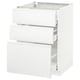 METOD Base cabinet with 3 drawers, white Maximera/Voxtorp matt white, 60x60x80 cm