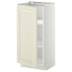METOD Base cabinet with shelves, white/Bodbyn off-white, 40x37x80 cm