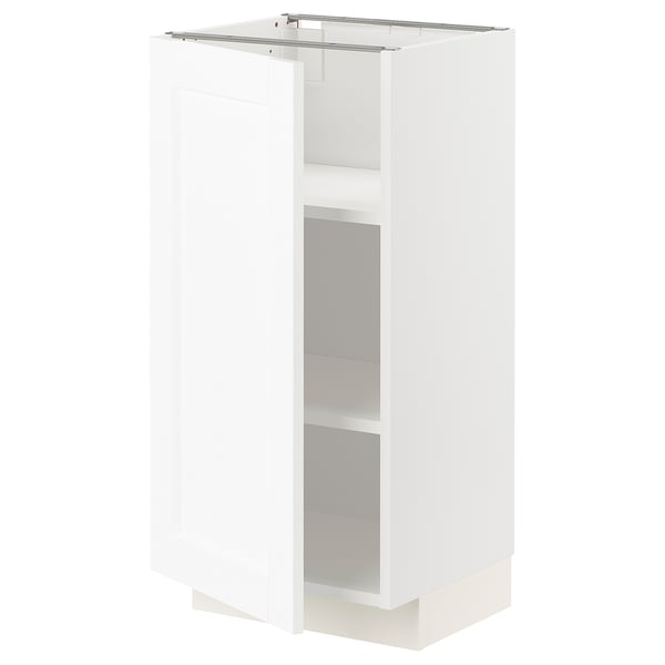 METOD Base cabinet with shelves, white Enköping/white wood effect, 40x37x80 cm