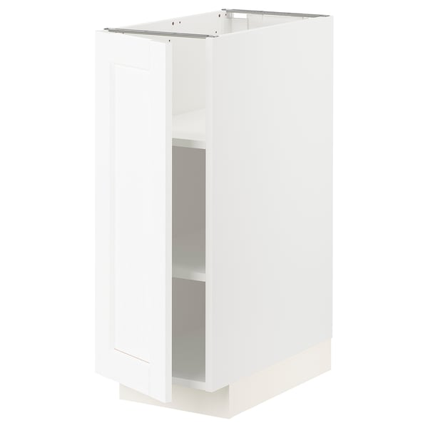 METOD Base cabinet with shelves, white Enköping/white wood effect, 30x60x80 cm