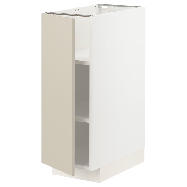 METOD Base cabinet with shelves, white/Havstorp beige, 30x60x80 cm