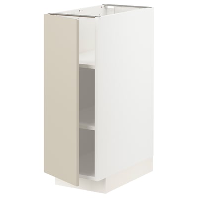 METOD Base cabinet with shelves, white/Havstorp beige, 30x60x80 cm