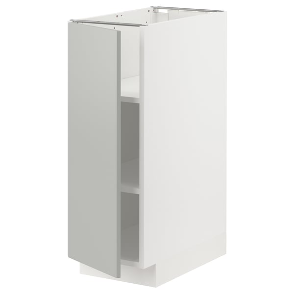 METOD Base cabinet with shelves, white/Havstorp light grey, 30x60x80 cm