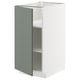 METOD Base cabinet with shelves, white/Nickebo matt grey-green, 40x60x80 cm