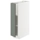 METOD Base cabinet with shelves, white/Nickebo matt grey-green, 20x60x80 cm