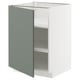 METOD Base cabinet with shelves, white/Nickebo matt grey-green, 60x60x80 cm