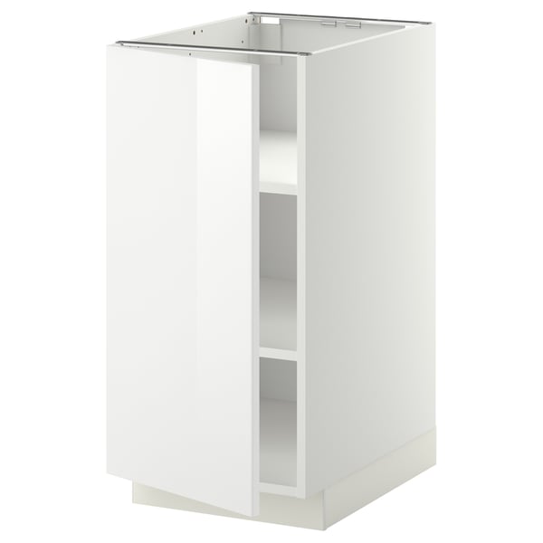 METOD Base cabinet with shelves, white/Ringhult white, 40x60x80 cm