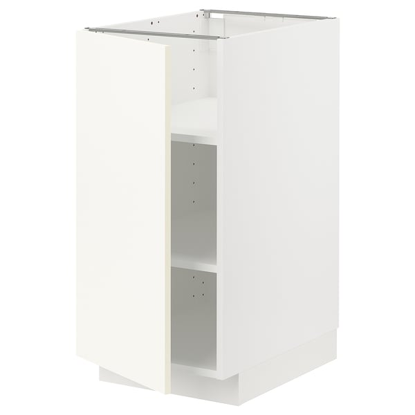 METOD Base cabinet with shelves, white/Vallstena white, 40x60x80 cm