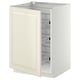 METOD Base cabinet with wire baskets, white/Bodbyn off-white, 60x60x80 cm