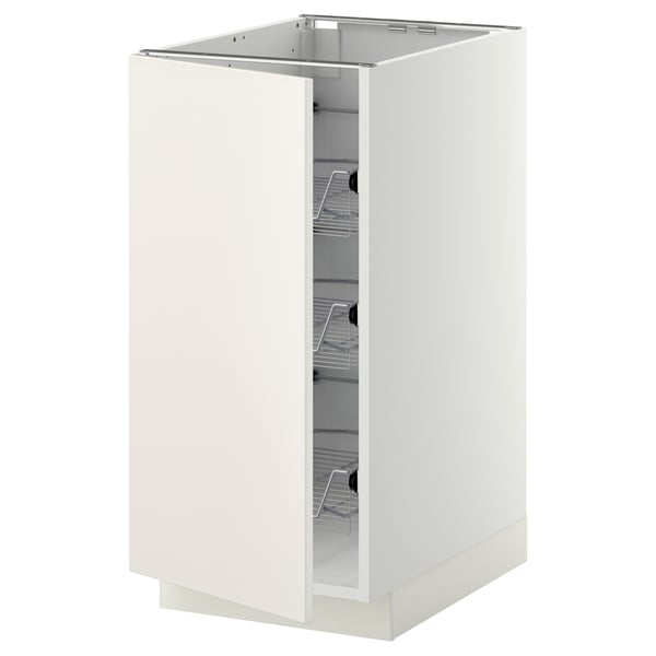 METOD Base cabinet with wire baskets, white/Veddinge white, 40x60x80 cm