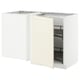METOD Corner base cab w pull-out fitting, white/Bodbyn off-white, 128x68x80 cm