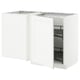 METOD Corner base cab w pull-out fitting, white Enköping/white wood effect, 128x68x80 cm