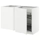 METOD Corner base cab w pull-out fitting, white/Voxtorp matt white, 128x68x80 cm