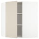 METOD Corner wall cabinet with shelves, white/Havstorp beige, 68x37x80 cm