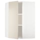 METOD Corner wall cabinet with shelves, white/Havstorp beige, 68x37x100 cm