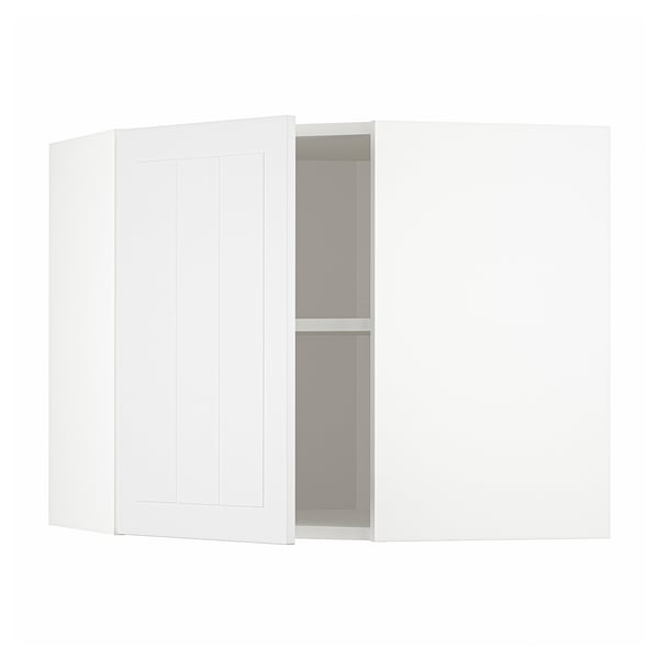 METOD Corner wall cabinet with shelves, white/Stensund white, 68x37x60 cm